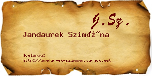 Jandaurek Szimóna névjegykártya